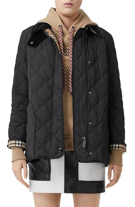 burberry lined polyester and curdoroy jacket tan|burberry quilted barn jacket.